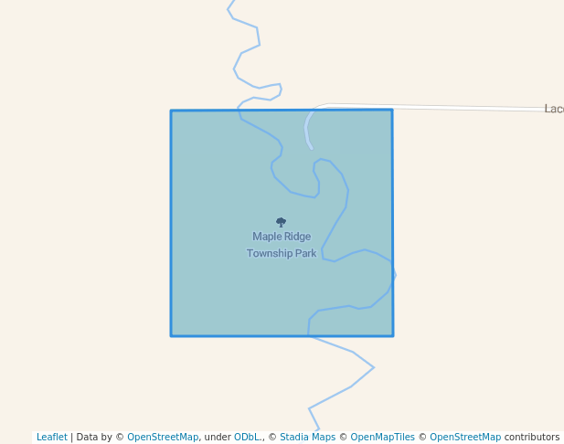 walking in Maple Ridge Township Park map in Posen