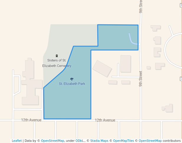 walking in St. Elizabeth Park map in Humboldt