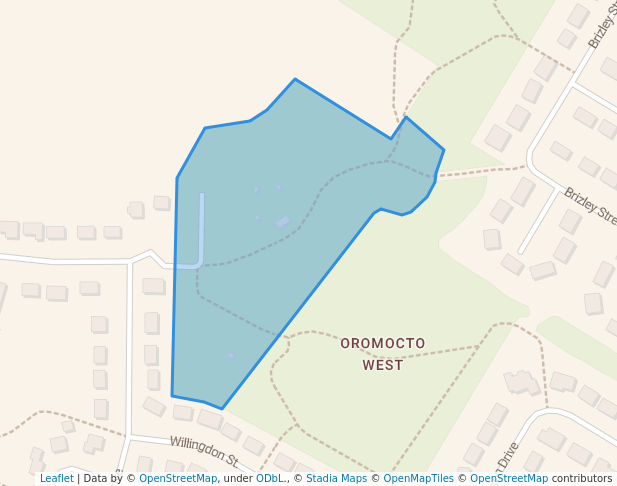walking in Anniversary Park map in Oromocto