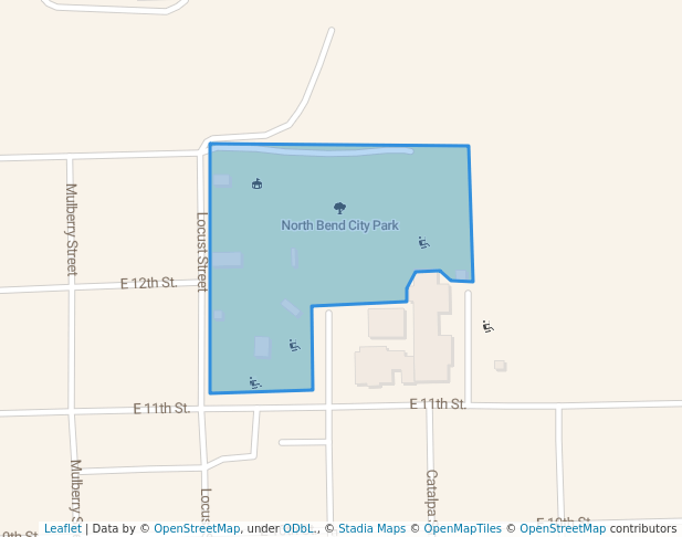 walking in North Bend City Park map in North Bend