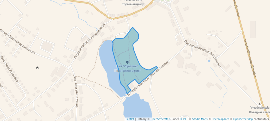 walking in Парк "Война и мир" map in Bagrationovsk