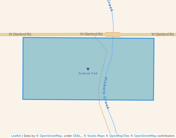 walking in Rudnick Park map in Stevensville