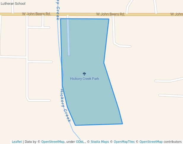 walking in Hickory Creek Park map in Stevensville