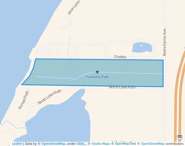 walking in Township Park map in Stevensville