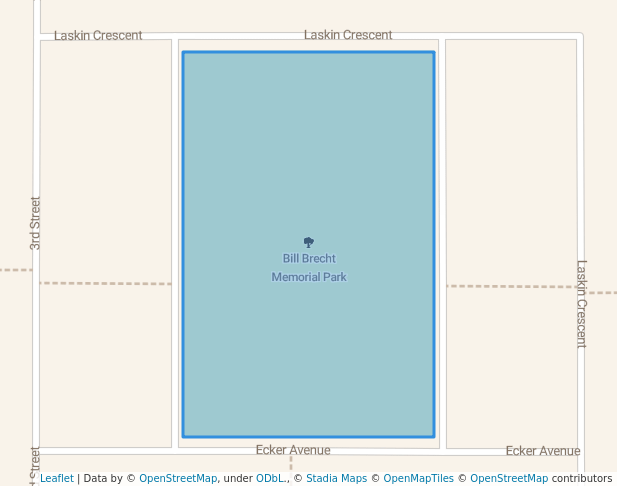 walking in Bill Brecht Memorial Park map in Humboldt