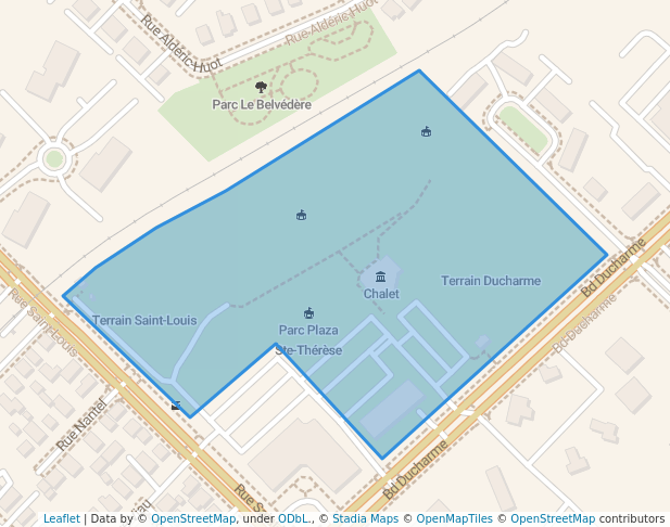 walking in Parc Ducharme map in Sainte-Thérèse