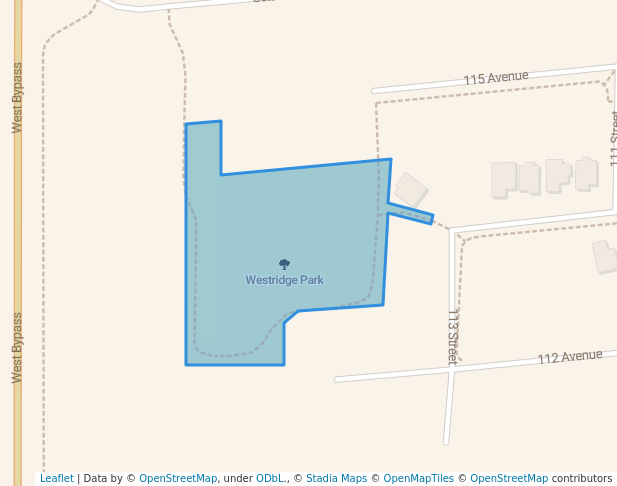 walking in Westridge Park map in Fort St. John