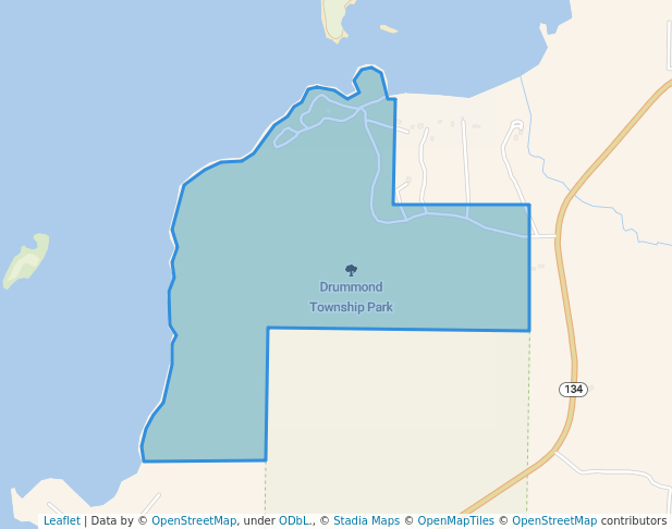walking in Drummond Township Park map in Drummond