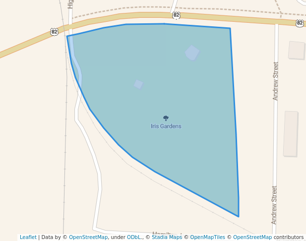 walking in Iris Gardens map in Cuthbert