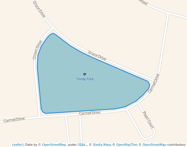 walking in Trinity Park map in Marysville