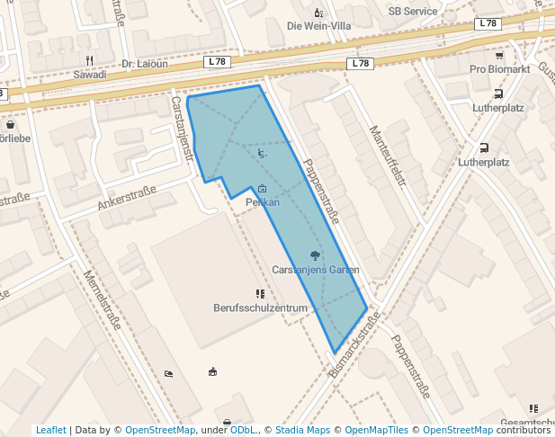 walking in Carstanjens Garten map in Duisburg