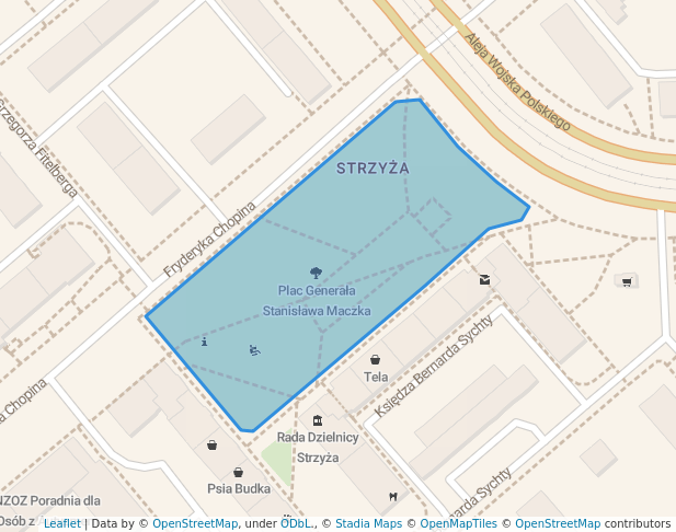 walking in Plac Generała Stanisława Maczka map in Gdańsk