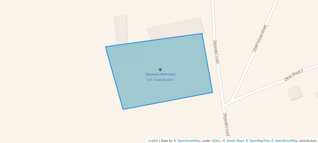 walking in Okyereko Methodist sch. football pitch map in Winneba