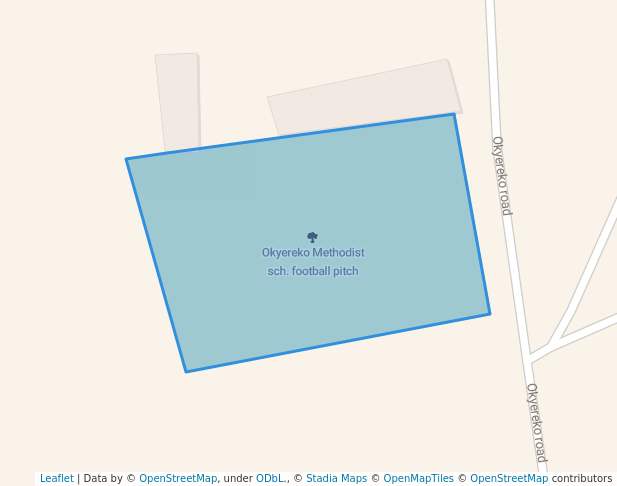 walking in Okyereko Methodist sch. football pitch map in Winneba