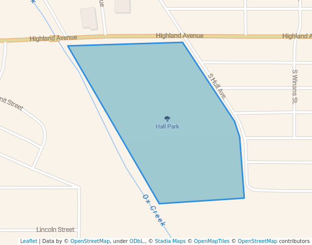 walking in Hall Park map in Benton Harbor