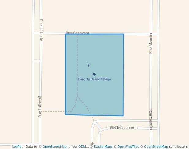 walking in Parc du Grand Chêne map in Saint-Jean-sur-Richelieu