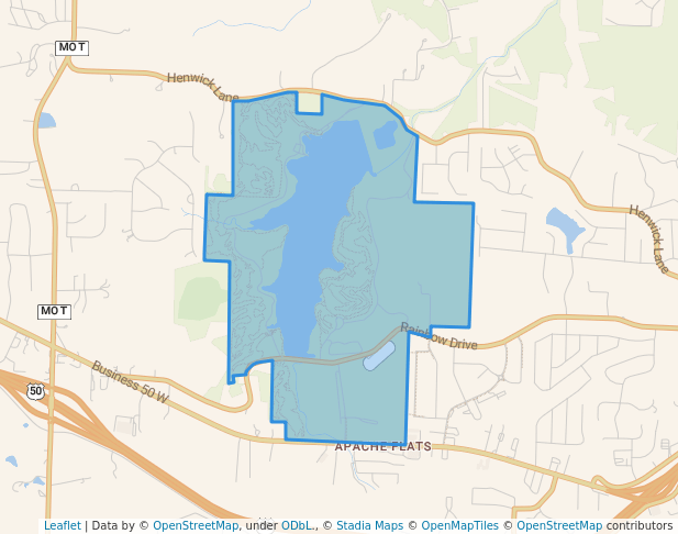 walking in Binder Park map in Jefferson City