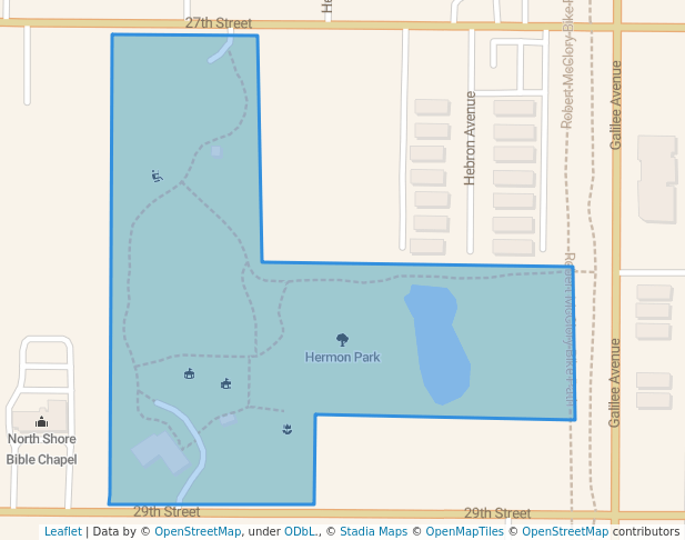 walking in Hermon Park map in Zion