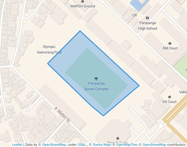 walking in Pampanga Sports Complex map in San Fernando