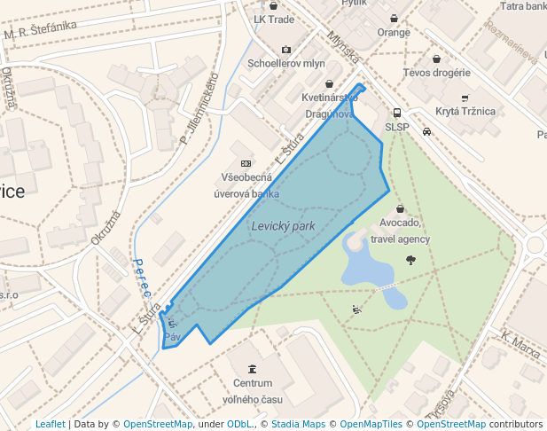 Mestský park in Levice | Map and Routes