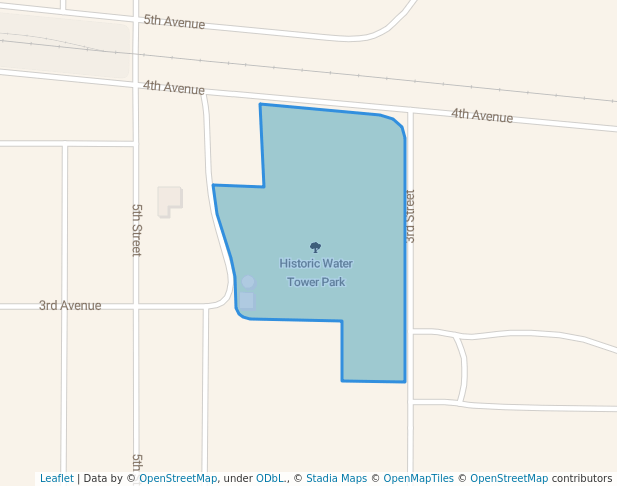 walking in Historic Water Tower Park map in Humboldt