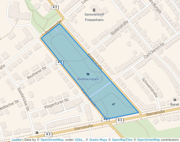 walking in Riedsaumpark map in Ludwigshafen am Rhein