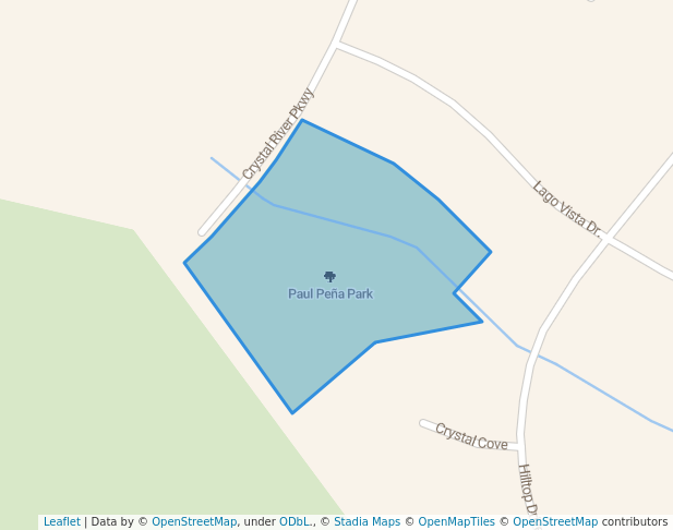 walking in Paul Peña Park map in San Marcos