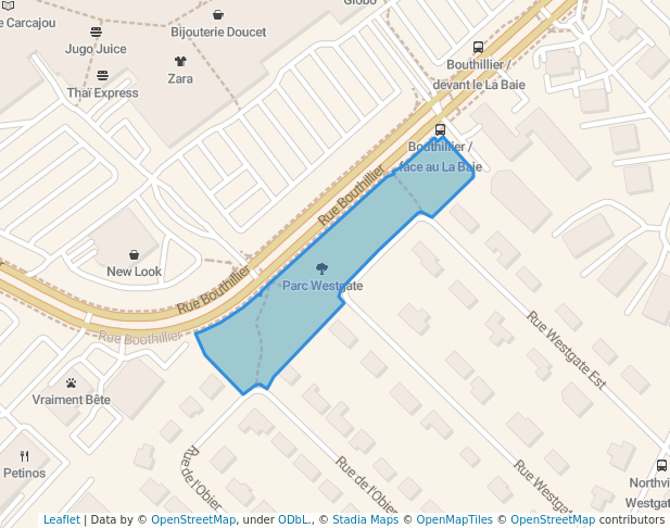 walking in Parc Westgate map in Rosemère