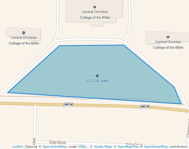 walking in C.C.C.B.  park map in Moberly