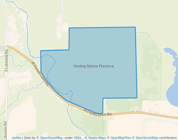 walking in Kesling Nature Preserve map in Lakeside