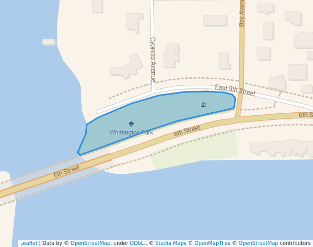 walking in Whittington Park map in Panama City