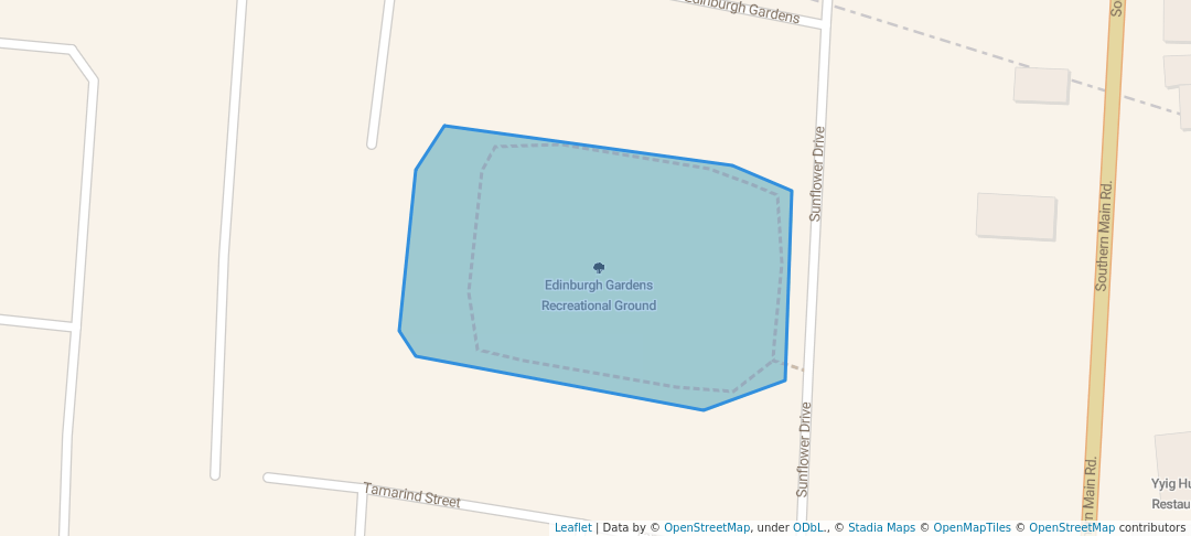 walking in Edinburgh Gardens Recreational Ground map in Chaguanas
