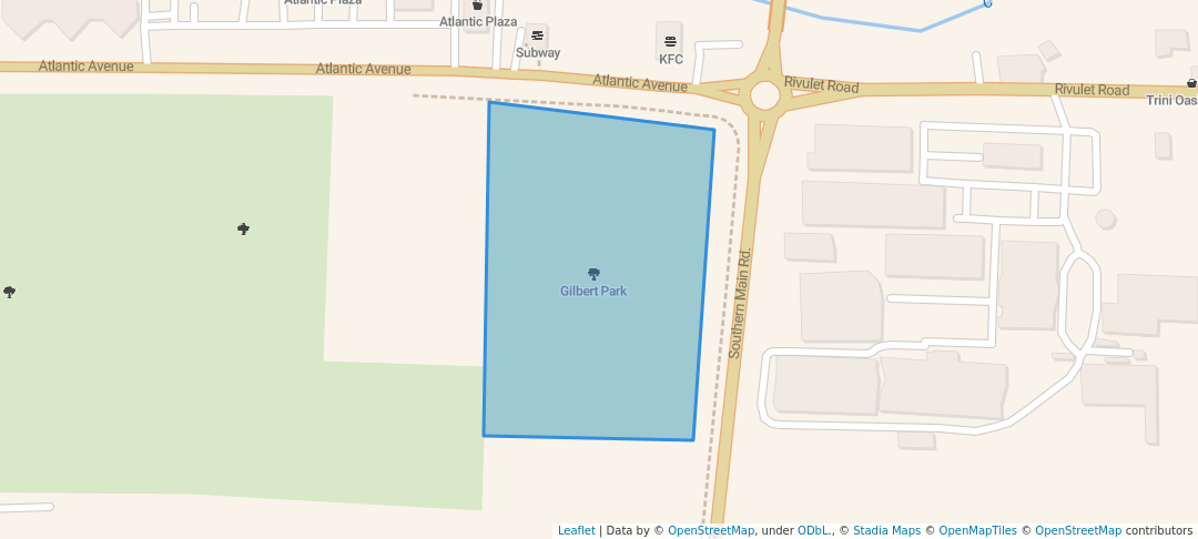 walking in Gilbert Park map in Couva