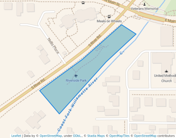 walking in Riverside Park map in Cottage Grove