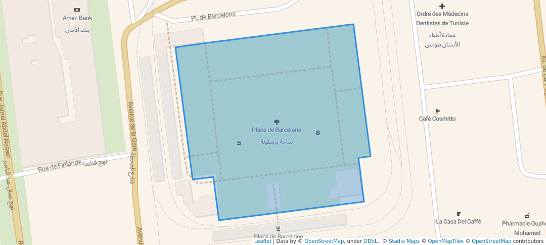 walking in Place de Barcelone map in Tunis