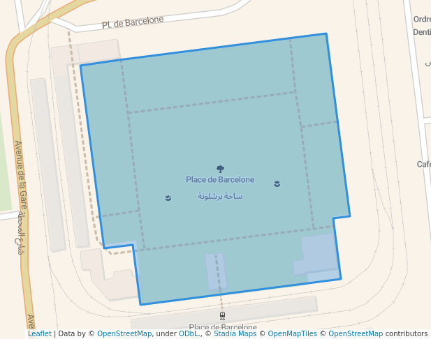walking in Place de Barcelone map in Tunis