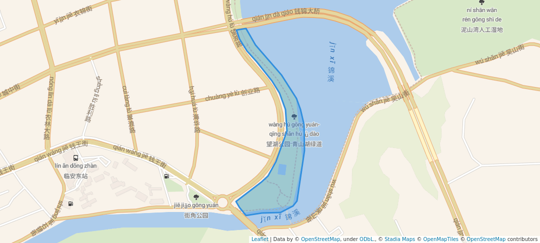 walking in 望湖公园-青山湖绿道 map in Hang Zhou Shi
