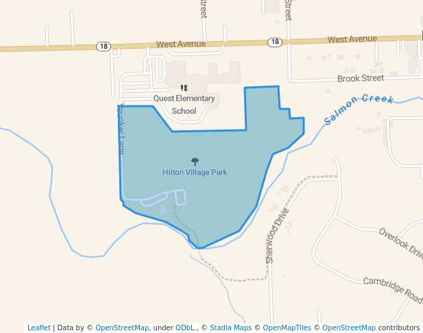 walking in Hilton Village Park map in Hilton