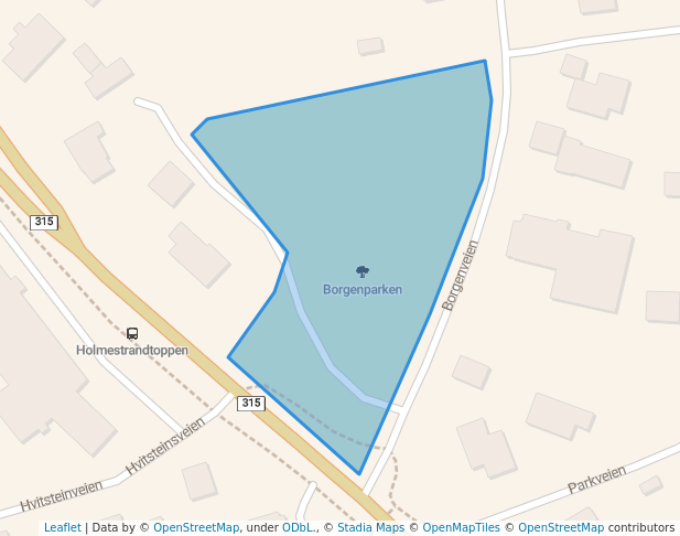 walking in Borgenparken map in Holmestrand