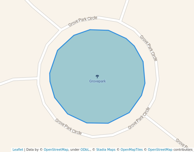 walking in Grovepark map in Pittsboro