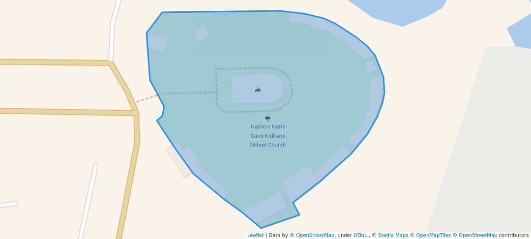 walking in Hamere Noha Saint Kidhane Mihret Church map in Batu