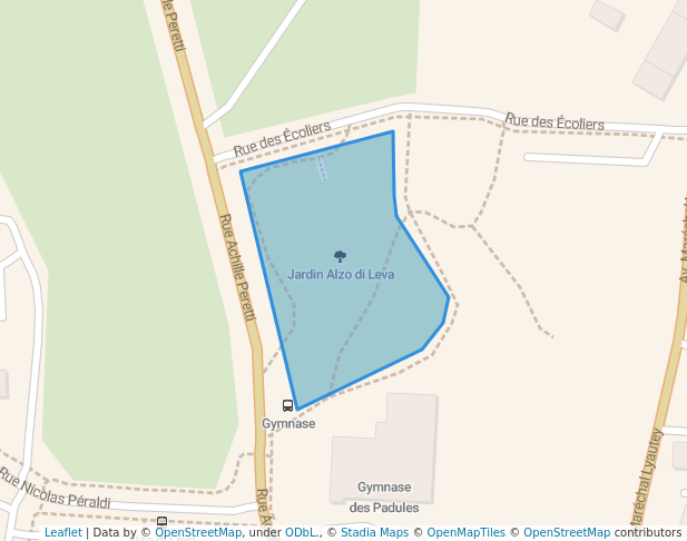 walking in Jardin Alzo di Leva map in Ajaccio