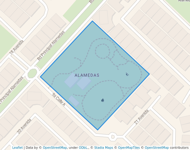 walking in Alamedas map in Villa Nueva