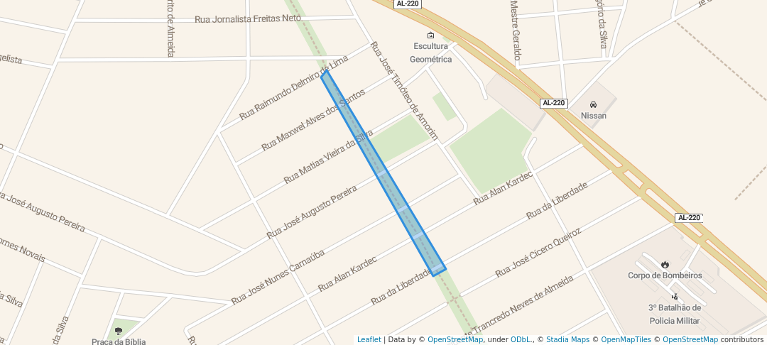 walking in Area Verde map in Arapiraca