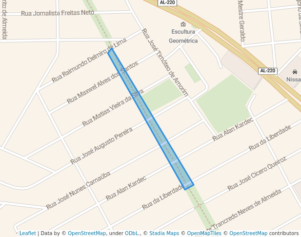 walking in Area Verde map in Arapiraca