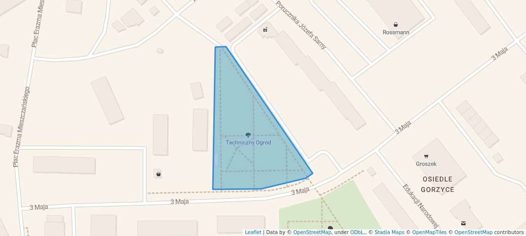 walking in Techniczny Ogród map in Gorzyce