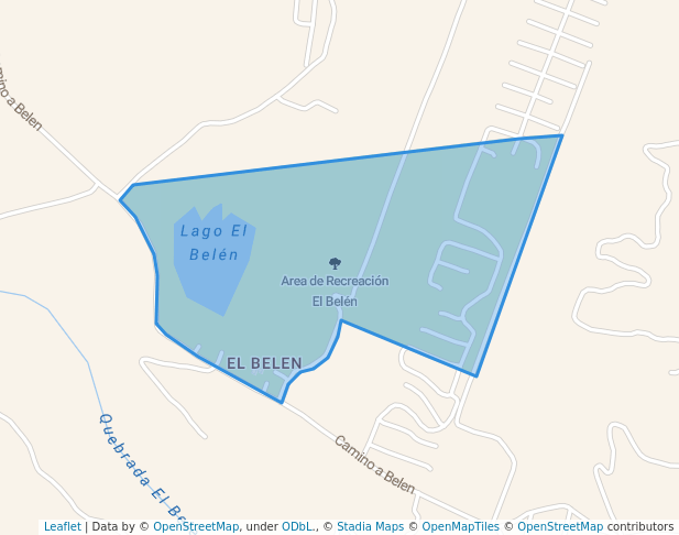 walking in Area de Recreación El Belén map in La Joya