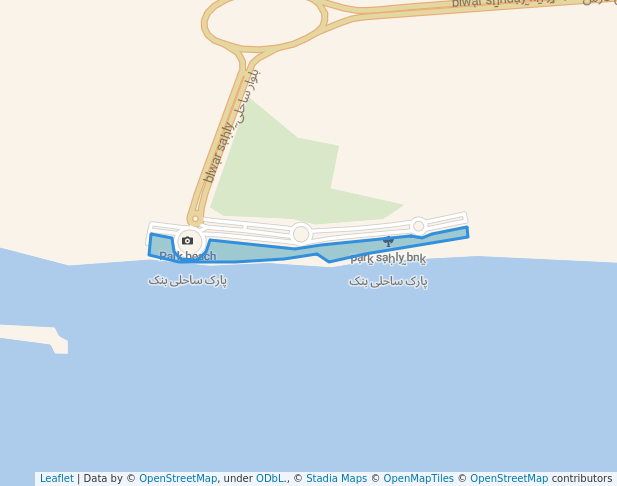 walking in پارک ساحلی بنک map in Bandar Kangan