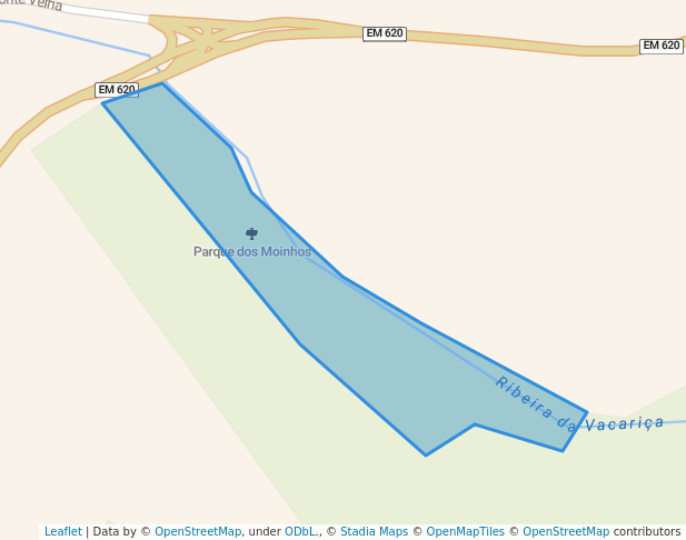 walking in Parque dos Moinhos map in Luso