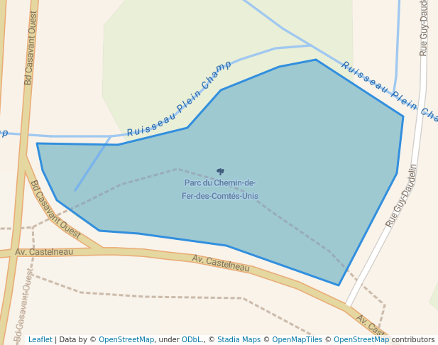 walking in Parc du Chemin-de-Fer-des-Comtés-Unis map in Saint-Hyacinthe